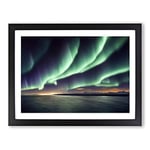 Adventurous Aurora Borealis H1022 Framed Print for Living Room Bedroom Home Office Décor, Wall Art Picture Ready to Hang, Black A2 Frame (64 x 46 cm)