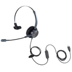 emaiker corded USB Headset with Noise Cancelling Microphone PC Headphone with Mic Mute Volume Control Call Button for Office Call Centre Skype Chat Teams Zoom Dragon Voice Recognition Speech Dictation