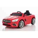 Play4fun - Mercedes Benz SL400 Voiture Electrique Enfant (25W) 110x64x48cm - Marche av/ar, Phares, Musique et Télécommande parentale - Rouge