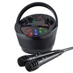 Groov-e Portable Karaoke Boombox CD Player Stereo With Bluetooth Microphones