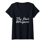 Womens Vintage The Hair Whisperer Hairdresser Hair Stylist V-Neck T-Shirt