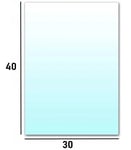 Härdat glasbotten - glas för spis eller öppen spis, 40x30 cm, vit