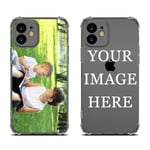JH Personalised Photo Phone case for iPhone 12 Mini 5.4" Custom Soft TPU Clear Shock Absorbing Cover for iPhone 12 Mini - Design Your Own iPhone Case with Image,Text and Business Logo