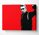 Steve Mcqueen Red Canvas Print Wall Art - Double XL 40 x 56 Inches