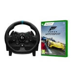 Xbox Logitech G923 Racing Wheel and Pedals, TRUEFORCE 1000 Hz Force Feedback, Responsive Pedal, Dual Clutch Launch Control, Series X|S|One - Black + Forza Motorsport Series X English EMEA Blu-ray