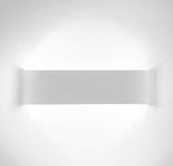 XIAJIA-12W LED Wall Light Up Down Indoor Wall Lamp Modern Aluminum Uplighter Downlighter Wall Sconce,Long28.5CM,6000K (White/Cold White)