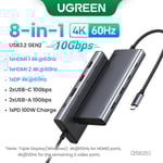 UGREEN 10Gbps USB C HUB 4K60Hz type-c vers HDMI RJ45 PD100W SD & TF adaptateur USB pour Macbook iPad Samsung accessoires d'ordinateur portable Docking - Type 10Gbps 8-in-1 4K60Hz