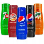 SODASTREAM 5x Sodastream Sirap Pepsi, Pepsi Max, Mirinda, 7 Up, Schwip Swap, Set