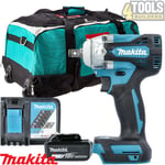Makita DTW300 18V Brushless Impact Wrench + 1 x 5.0Ah Battery, Charger & LXT600