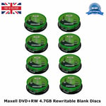 200 Maxell DVD+RW Disc 4.7GB 120Min 200 Spindle 275894 DVD Rewritable Blank Disc