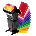 vhbw 12x Filtres de couleur compatible avec METZ Mecablitz 24, 26, 36, 44 flash, appareil photo - Kit avec fixation, plastique