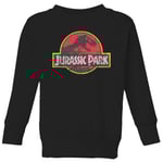 Jurassic Park Logo Vintage Kids' Sweatshirt - Black - 5-6 Years