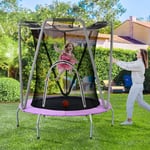 Ensemble de trampoline intérieur extérieur, trampoline de jardin rond en acier galvanisé, (h l): 157x147cm, violet