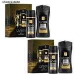 Lynx Gold Duo Mens Gents Shower Gel & Deodorant Body Spray Set 2 Pack 