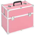 vidaXL Sminklåda 38x23x34 cm rosa aluminium -  Sminkväskor & necessärer