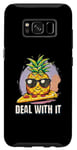 Coque pour Galaxy S8 Design mignon ananas sur plaque à pizza – Amusant « Deal with It »