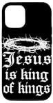 Coque pour iPhone 12/12 Pro Jésus est roi des rois Foi chrétienne Couronne de Thornes