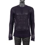 DOLCE & GABBANA Net Structure Cotton Crewneck Sweater Shirt Purple 02143