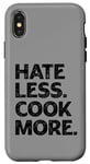 Coque pour iPhone X/XS Chemise de paix Hate Less Cook More Culinary Chef Funny Cooking