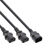 InLine 16657L câble électrique Noir 5 m Coupleur C14 Coupleur 2 x C13 - Cables électriques (5 m, Male connector / Female connector, Coupleur C14, Coupleur 2 x C13, Noir)
