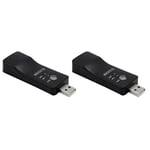 2X USB  WiFi Dongle Adapter 300Mbps Universal  Receiver RJ45 WPS for      H6C1