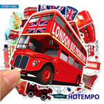 50pcs London Red Bus Telephone Booth Style Stickers for DIY Mobile Phone Laptop Luggage Suitcase Skateboard Fixed Gear PVC Decal