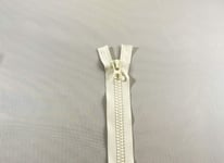 No.10 Plastic Zipper Open End Zip Heavy Duty from 24 to 220 inch, (White (Snow - 103) - Autolock Puller, 100 inch - 250 cm)