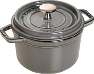 STAUB Cast Iron Roaster/Cocotte, Round, 16 cm, 1.2 L, Graphite Grey