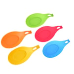 Silicone Spoon Rest Heat Resistant Utensil Spatula Ladle Pad Mat Green