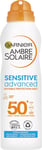 Garnier Ambre Solaire Sensitive Hypoallergenic Dry Mist Sun Cream Spray SPF50+, 