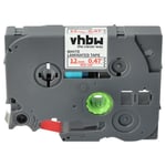 vhbw 1x Ruban compatible avec Brother PT E300VP, E110, E100B, E300, E115, E105, E200, E100VP imprimante d'étiquettes 12mm Rouge sur Blanc