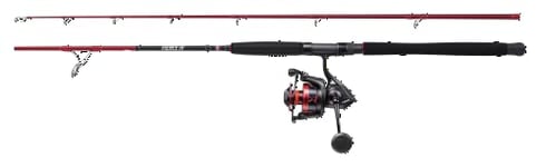 PENN Fierce IV Boat Combo, Fishing Rod and Reel Combo, Spinning Combos, Sea - Boat Fishing, Unisex, Red / Black, 2.13m | 100-250g