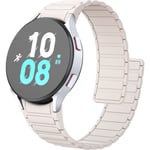 Mjukt armband kompatibelt med Samsung Galaxy Watch 4/5/6 Armband för kvinnor och män, Klassiska silikon sportband med magnetiskt stängning Starlight