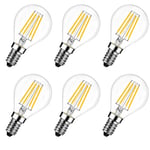 LVWIT Lampe à LED E14 5.5W (remplace 60W), 2700K Blanc Chaud, MiNi Globale à Filament, Ultra lumineux 806 lm, Style rustique clair, Non-Dimmable, Lot de 6