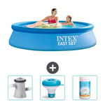 Intex Pyöreä puhallettava Easy Set uima-allas - 244 x 61 cm - Sininen - Mukana Lisätarvikkeet CB77