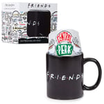 Friends Coffee Mug and Central Perk Novelty Socks Gift Set with Heat Changing Coffee Cup, Official TV Show Merchandise
