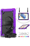 Goslash For Samsung Galaxy Tab A8 10.5 Case 2021 X200 X205 X207 360 Rotatable Hand Strap Kickstand Tablet Protective Cover+gifts