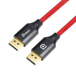 DTECH 8K DisplayPort Cable Male to Male Ultra HD v1.4 High Speed Supports 8K60Hz 4K 144 Hz 2K 240Hz Nylon Braided DP to DP Cable for Gaming PC Laptop HDTV HDCP(1.5m/8k)