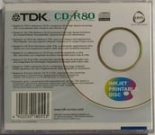 TDK CD-R80 CD-R Recordable Ink Jet Printable 48X 700MB / 80 Mins NEW & SEALED
