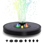 Stor Solcellsdriven Fontän - Batteri och RGB Belysning - 16cm