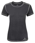 Ronhill T-Shirt Life Tencel S/S pour Femme, Femme, RH-005336, Noir marbré, 40