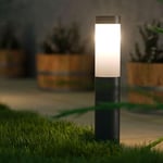 SolarCentre® London DualWhite USB Solar Powered Outdoor Garden Post Light - Anthracite Edition