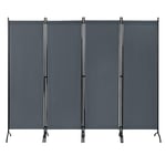 WOLTU Paravent 224x182cm, Séparateur de Pièce, Brise-Vue, Écran de Confidentialité, Paravent Pliable à 3 Panneaux, avec Cadre et Pied en Métal, Tissu avec Revêtement PA, Gris Foncé