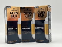 3 X Schwarzkopf Gliss Repair Booster Dry/Damaged Hair 15ml