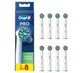 ORAL B CrossAction X-Filaments Replacement Toothbrush Head  Pack of 8, White