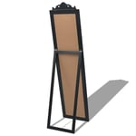 vidaXL Free-Standing Mirror Baroque Style 160x40 cm Black GFL