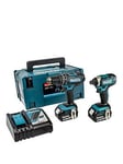 Makita 18V Lxt Cordless Combi Drill &Amp; Impact Driver With 2X 5Ah Batteries, Fast Charger &Amp; Case
