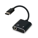 Waytex 11680 Adaptateur USB-C vers Jack pour écouteurs et USB C pour Charger Votre téléphone ou Tablette