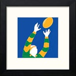 Lumartos, Vintage Rugby World Cup 2015 Poster Contemporary Home Decor Wall Art Watercolour Print, Black Wood Frame, 12 x 12 Inches