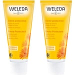 WELEDA - Crème Protectrice au Calendula - Visage et Corps - Apaise et Nourrit - Tube de 75 ml (Lot de 2)